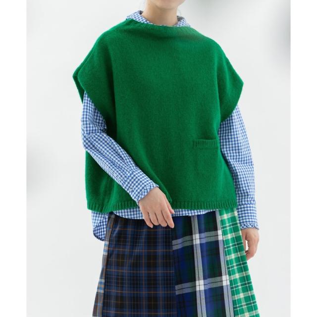 ノップドゥノッド（nop de nod）/シェットランドウールハイネック2wayベスト