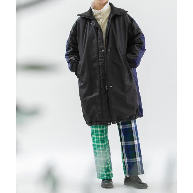 ✨美品✨ nop de nod ミドル丈リバーシブルコート ネイビー Mサイズ ノップドゥノッド（nop de nod）/ナイロンツイルバイカラー