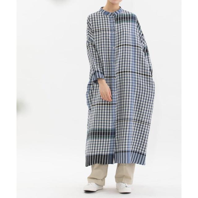 ノップドゥノッド（nop de nod）/コットンリネンキッチンクロス風パネルチェック2wayワンピース