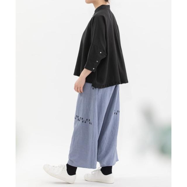 ノップドゥノッド（nop de nod）/6分袖裾フリルクロップドシャツ_18