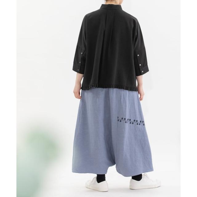 ノップドゥノッド（nop de nod）/6分袖裾フリルクロップドシャツ_19