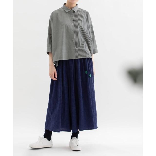 ノップドゥノッド（nop de nod）/miscクロップド6分袖ワイドシャツ_3