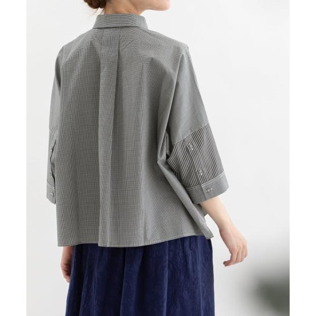 ノップドゥノッド（nop de nod）/miscクロップド6分袖ワイドシャツ_8