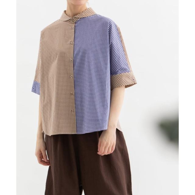 ノップドゥノッド（nop de nod）/Cloche misc ちび衿5分袖シャツ
