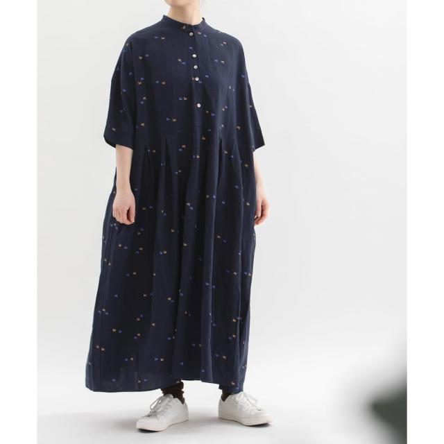 ノップドゥノッド（nop de nod）/リネンレーヨンスワンプリント切り替えワンピース