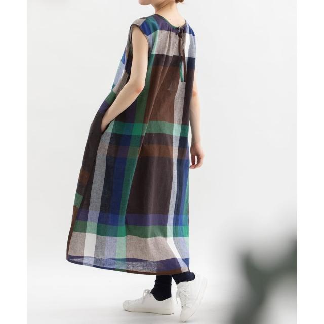 ノップドゥノッド（nop de nod）/パネルチェックノースリーブワンピース 12,038円