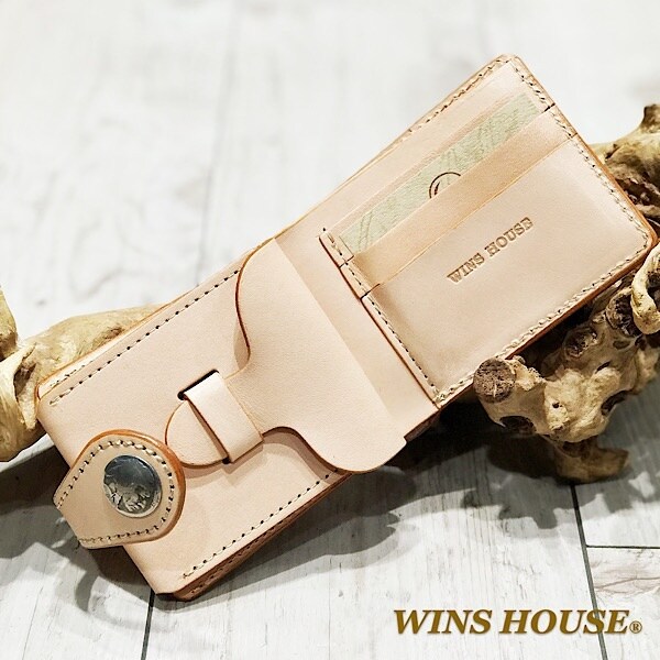 ウインズハウス（WINS HOUSE）/オイルレザーWー８５ウォレット 牛革 日本製 ５セントコイン付_4