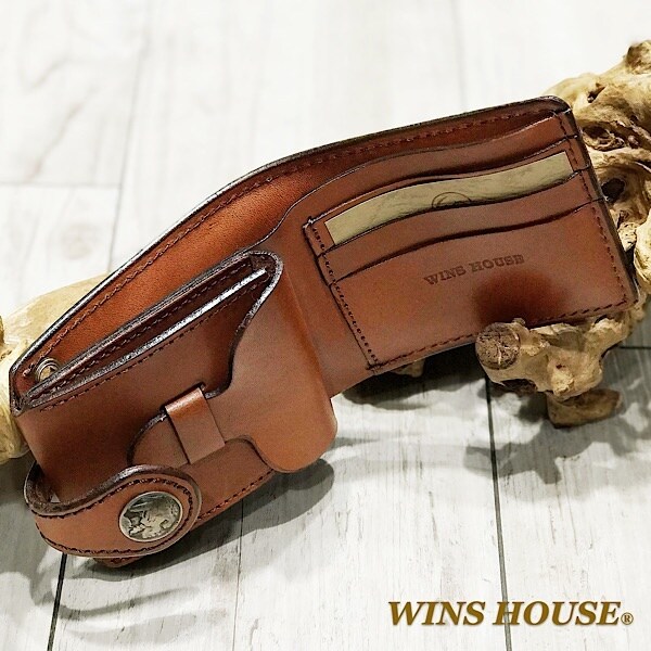 ウインズハウス（WINS HOUSE）/オイルレザーWー８５ウォレット 牛革 日本製 ５セントコイン付_9