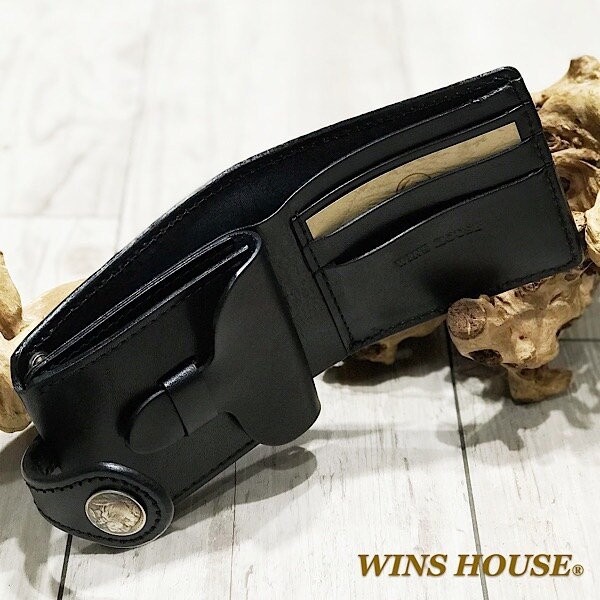 ウインズハウス（WINS HOUSE）/オイルレザーWー８５ウォレット 牛革 日本製 ５セントコイン付_11