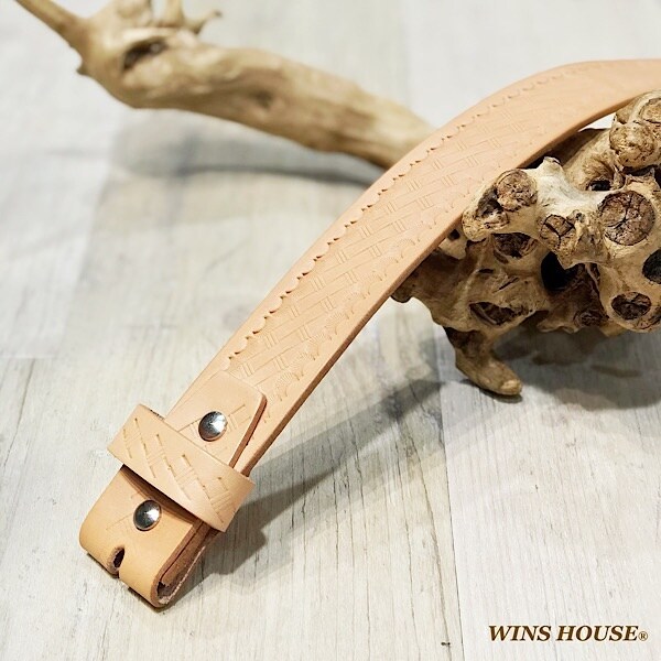 ウインズハウス（WINS HOUSE）/カービング バスケット レザー ベルト / 牛革 / 日本製_6