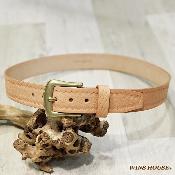 ウインズハウス（WINS HOUSE）/カービング バスケット レザー ベルト / 牛革 / 日本製_10