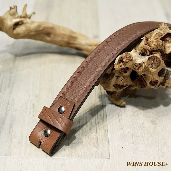 ウインズハウス（WINS HOUSE）/カービング バスケット レザー ベルト / 牛革 / 日本製_13