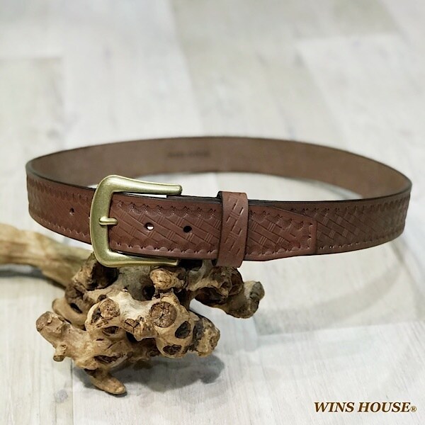 ウインズハウス（WINS HOUSE）/カービング バスケット レザー ベルト / 牛革 / 日本製_17