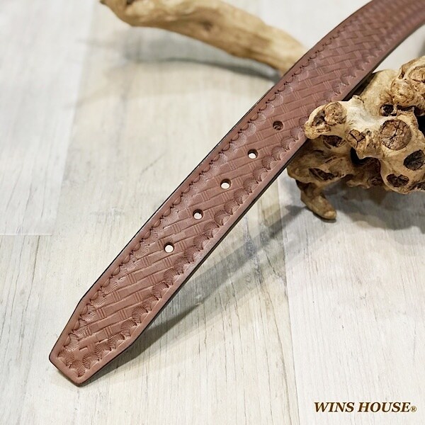ウインズハウス（WINS HOUSE）/カービング バスケット レザー ベルト / 牛革 / 日本製_15