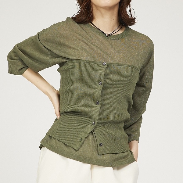 ALLEGE(アレッジ) 23AW Wide Rib Cardigan レディース JPN：1  中古 古着 0252 ALLEGE ALLEGE(アレッジ) 23AW Wide Rib Cardigan レディース