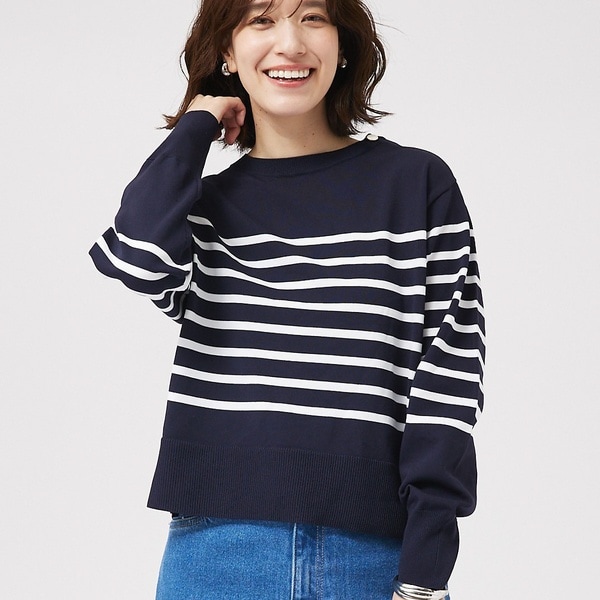 アバハウス マヴィ（abahouse mavie）/【セットアップ対応】ボーダーニットプルオーバー 6,930円