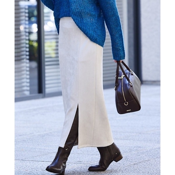 アバハウス マヴィ（abahouse mavie）/フェイクスウェード/フェイクレザースリットタイトスカート