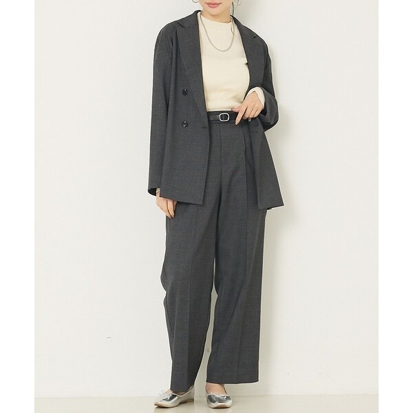 アバハウス マヴィ（abahouse mavie）/【上下２点セット】グレンチェックジャケット＆セミワイドパンツセットアップ