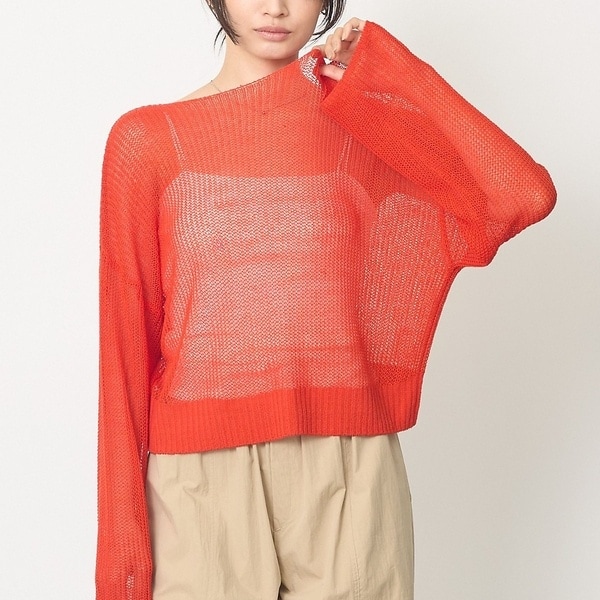 アバハウス マヴィ（abahouse mavie）/【リネンライク】シアーニットプルオーバー/春服/夏服/レイヤード/長袖【予約】