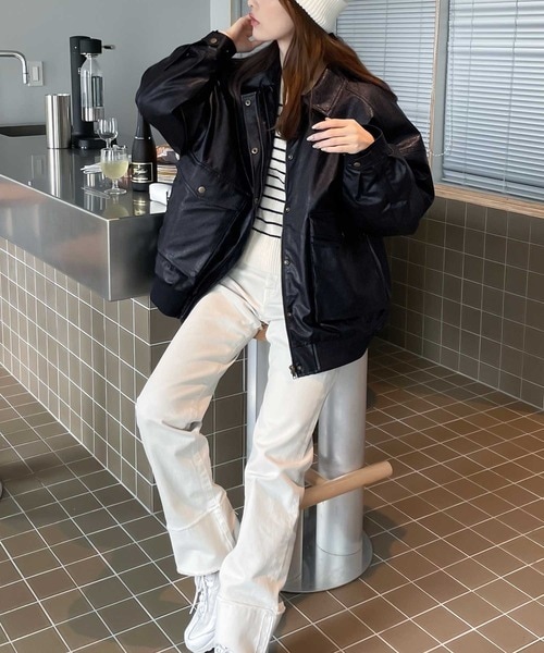 クラシカルエルフ（Classical Elf）/《JaVaジャバ コラボ》１点投入で即、秋めく！フェイクレザーヴィンテージオーバーブルゾン