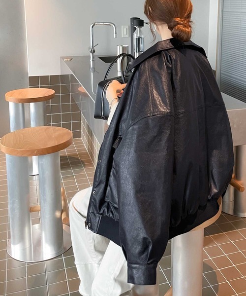 クラシカルエルフ（Classical Elf）/《JaVaジャバ コラボ》１点投入で即、秋めく！フェイクレザーヴィンテージオーバーブルゾン