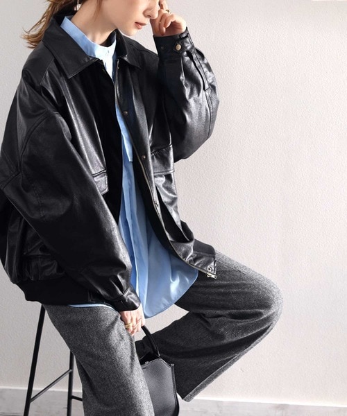 クラシカルエルフ（Classical Elf）/《JaVaジャバ コラボ》１点投入で即、秋めく！フェイクレザーヴィンテージオーバーブルゾン