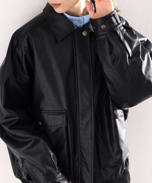 クラシカルエルフ（Classical Elf）/《JaVaジャバ コラボ》１点投入で即、秋めく！フェイクレザーヴィンテージオーバーブルゾン