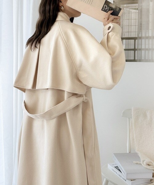 クラシカルエルフ（Classical Elf）/【25AW新色】360度上品魅せ。2wayスタンドカラーボリュームスリーブニットモッサトレンチコート