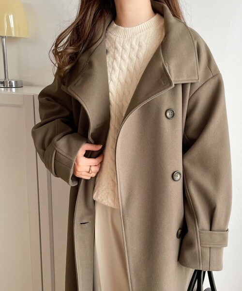 クラシカルエルフ（Classical Elf）/ロング丈が気分♪ニットモッサスタンドカラーロングコート