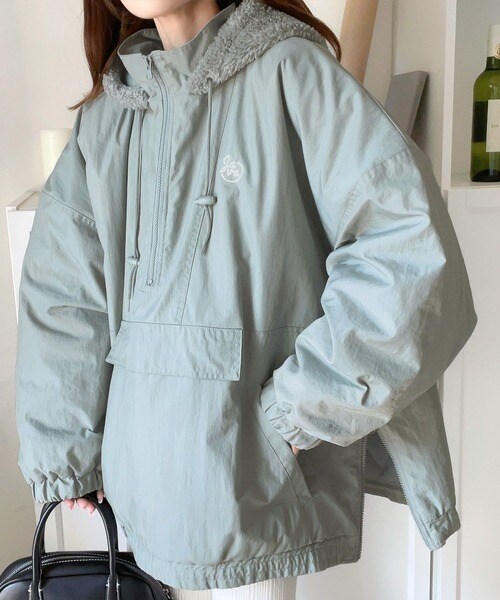 クラシカルエルフ（Classical Elf）/《Javaジャバコラボ》フード付 ボア切替え中綿裏キルティングサイドスリット ビッグPO