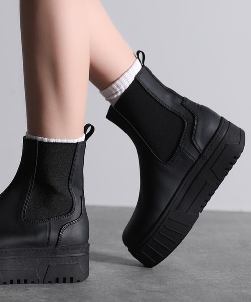 クラシカルエルフ（Classical Elf）/《JaVaジャバ コラボ》秋冬のトレンドアイテム！厚底ソールサイドゴアチェルシーブーツ