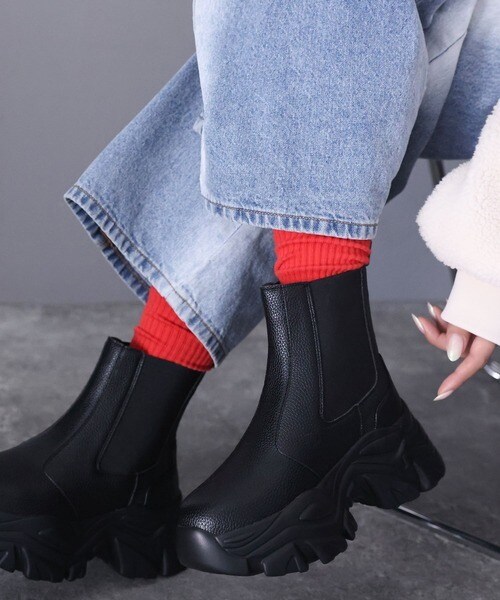 クラシカルエルフ（Classical Elf）/《JAVAジャバコラボ》足元からお洒落を楽しむ！厚底ソールサイドゴアショートブーツ