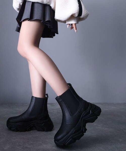 クラシカルエルフ（Classical Elf）/《JAVAジャバコラボ》足元からお洒落を楽しむ！厚底ソールサイドゴアショートブーツ