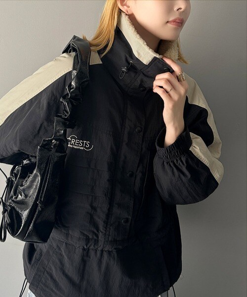 クラシカルエルフ（Classical Elf）/《JaVa ジャバコラボ》主役を飾る大人レトロ配色。裏キルティング配色レトロハーフジップブルゾン