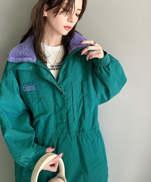 クラシカルエルフ（Classical Elf）/《JaVa ジャバコラボ》主役を飾る大人レトロ配色。裏キルティング配色レトロハーフジップブルゾン