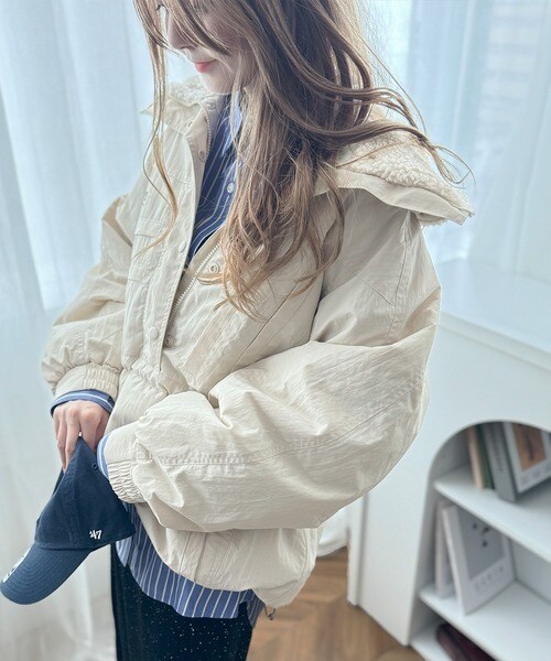 クラシカルエルフ（Classical Elf）/《JaVa ジャバコラボ》主役を飾る大人レトロ配色。裏キルティング配色レトロハーフジップブルゾン