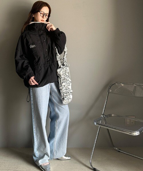 クラシカルエルフ（Classical Elf）/《JaVa ジャバコラボ》主役を飾る大人レトロ配色。裏キルティング配色レトロハーフジップブルゾン