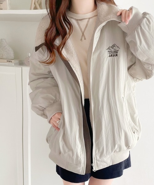 クラシカルエルフ（Classical Elf）/《Javaジャバコラボ》ヴィンテージライクな配色。JAVAマウンテン刺繍ジップアップブルゾン