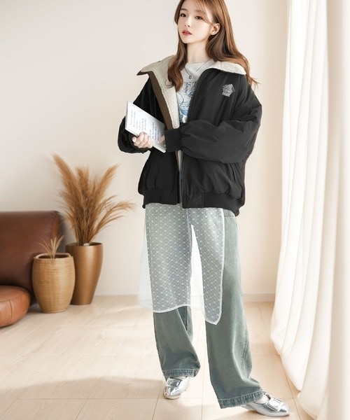 クラシカルエルフ（Classical Elf）/《Javaジャバコラボ》ヴィンテージライクな配色。JAVAマウンテン刺繍ジップアップブルゾン