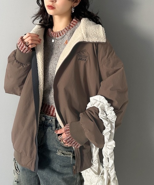 クラシカルエルフ（Classical Elf）/《Javaジャバコラボ》ヴィンテージライクな配色。JAVAマウンテン刺繍ジップアップブルゾン