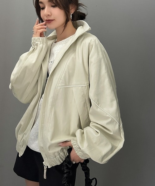 クラシカルエルフ（Classical Elf）/《JaVa ジャバコラボ》大人のスポーツMIX。綿100％配色パイピングスタンド衿ブルゾン