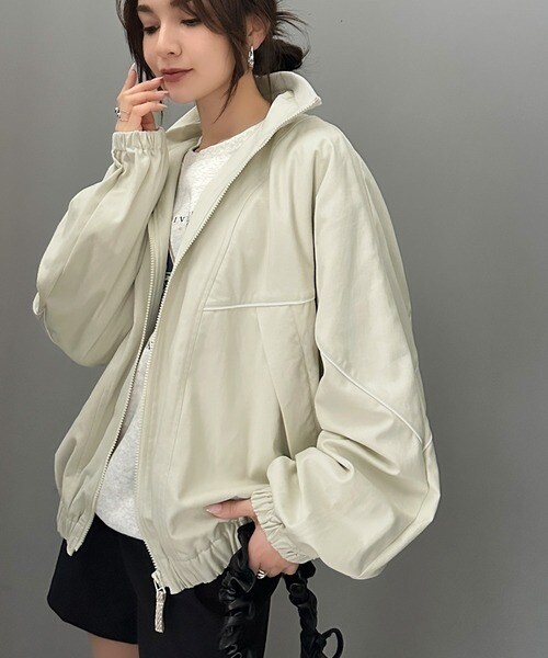 クラシカルエルフ（Classical Elf）/《JaVa ジャバコラボ》大人のスポーツMIX。綿100％配色パイピングスタンド衿ブルゾン