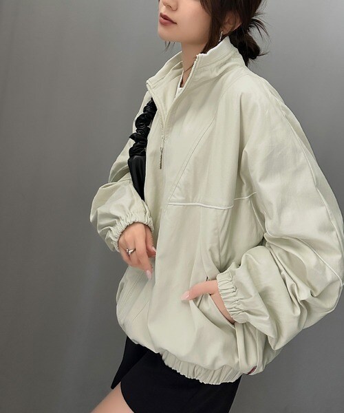 クラシカルエルフ（Classical Elf）/《JaVa ジャバコラボ》大人のスポーツMIX。綿100％配色パイピングスタンド衿ブルゾン