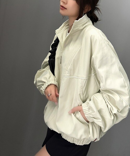 クラシカルエルフ（Classical Elf）/《JaVa ジャバコラボ》大人のスポーツMIX。綿100％配色パイピングスタンド衿ブルゾン