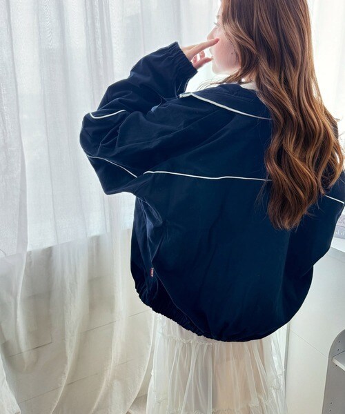 クラシカルエルフ（Classical Elf）/《JaVa ジャバコラボ》大人のスポーツMIX。綿100％配色パイピングスタンド衿ブルゾン