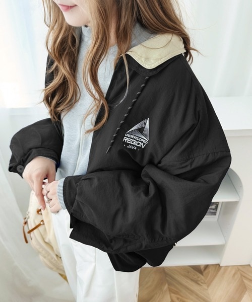 クラシカルエルフ（Classical Elf）/《Javaジャバコラボ》こだわり配色でスポーツMIXコーデが叶う。胸刺繍×襟配色ブルゾン