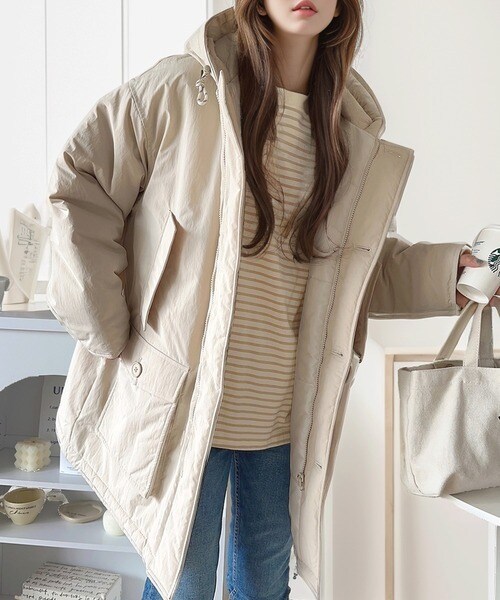 クラシカルエルフ（Classical Elf）/《Javaジャバコラボ》カジュアル派もキレイめ派も注目。bigポケットフード付き中綿ブルゾン