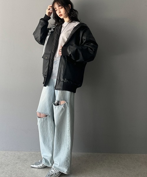 クラシカルエルフ（Classical Elf）/《Javaジャバコラボ》ヴィンテージ感が映える。フェイクレザーフーディーブルゾン