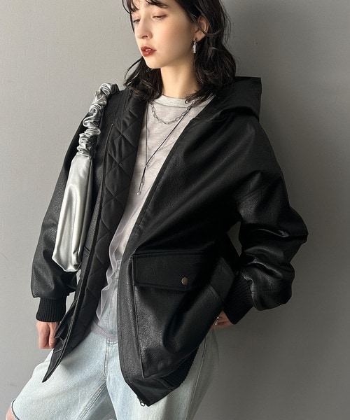 クラシカルエルフ（Classical Elf）/《Javaジャバコラボ》ヴィンテージ感が映える。フェイクレザーフーディーブルゾン