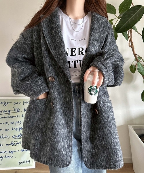 クラシカルエルフ（Classical Elf）/気軽に羽織れる大人のアウター。ミックスシャギーダブルジャケットコート